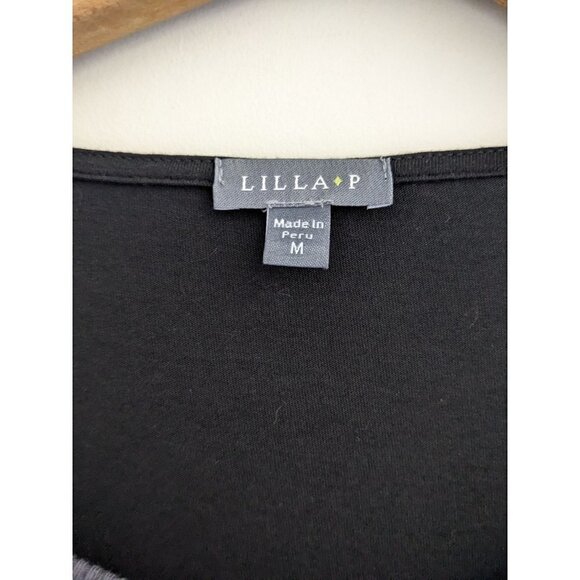 Lilla P Drape Asymmetric Hemline Lagenlook Long Sleeve Top - Picture 8 of 9